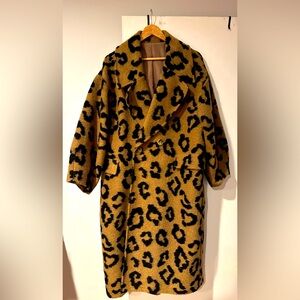 Terrell Dominick Leopard Oversized Coat